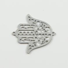 Steel Filigree Hamsa 2.1x2cm