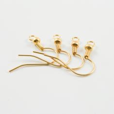 Γάτζοι Σκουλαρίκια Χρυσοί 2cm