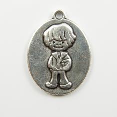 Μενταγιόν Παιδάκι Ασημί 2.4x1.8cm