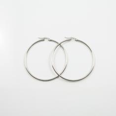 Steel Hoop Earring Silver 5cm