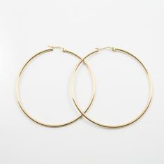 Steel Hoop Earring Gold 6.5cm