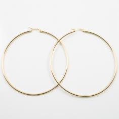 Steel Hoop Earring Gold 7.5cm