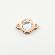 Ροζ Χρυσό Μοτίφ Λευκό 1.7x1.1cm