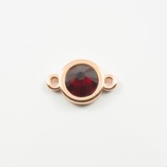 Ροζ Χρυσό Μοτίφ Κόκκινο 1.7x1.1cm