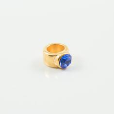 Ροδέλα Χρυσή Κρύσταλλο Μπλε 1x0.8cm