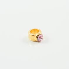 Ροδέλα Χρυσή Κρύσταλλο Ροζ 1x0.8cm