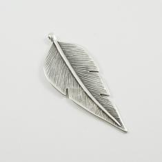 Metal Feather Silver 9x3.6cm