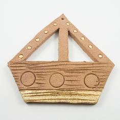 Κεραμικό Καράβι Μπεζ 15x14.5cm