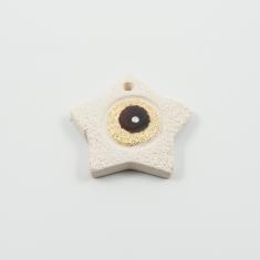 Αστέρι-Μάτι Ιβουάρ-Κόκκινο 5x5cm