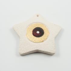 Αστέρι-Μάτι Ιβουάρ-Κόκκινο 9x9cm