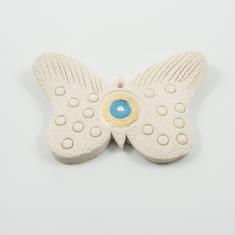 Πεταλούδα-Μάτι Ιβουάρ-Γαλάζιο 11x7cm