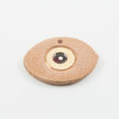 Ceramic Eye Beige-Red 6x3.8cm