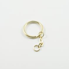 Key Ring Hoop Gold with Chain 3cm