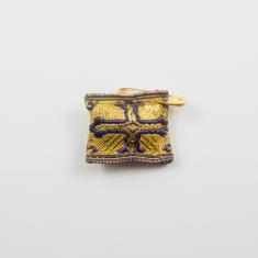 Φυλαχτό Σταυρός Χρυσό-Μοβ 2.7x2.3cm