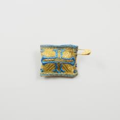 Φυλαχτό Σταυρός Χρυσό-Τυρκουάζ 2.7x2.3cm