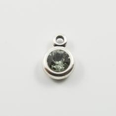 Ασημί Μενταγιόν Black Diamond 1.8x1.3cm