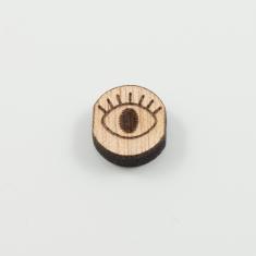 Wooden Round Motif Eye 1.1cm