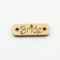 Wooden Plate "Bride" Gold