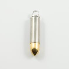 Steel Bullet Silver Gold 5x1cm