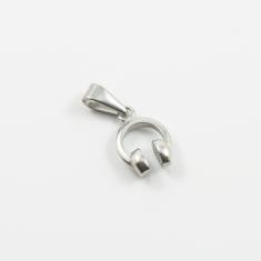 Ατσάλινα Ακουστικά Ασημί 2.7x1.1cm