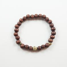Bracelet Brown Wooden Beads Buddha