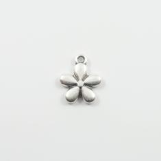 Μεταλλικό Λουλούδι Ασημί 1.3x1.1cm