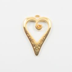 Μεταλλική Καρδιά Χρυσή 2.5x1.7cm