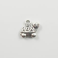 Μεταλλική Χελώνα Ασημί 1.4x1.1cm