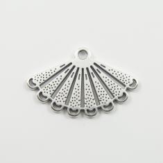 Μεταλλική Βεντάλια Ασημί 2.7x1.6cm