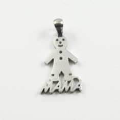 Steel Motif "MAMA" Boy Silver