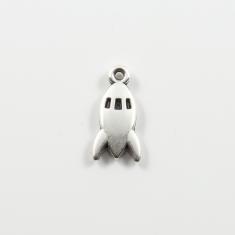 Μεταλλικός Πύραυλος Ασημί 1.8x0.8cm