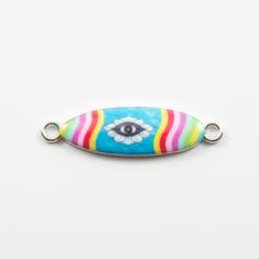 Metalic Motif Enamel Colorful Eye