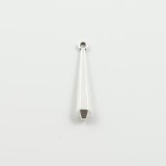 Πολυγωνικό Δάκρυ Ασημί 2.9x0.5cm