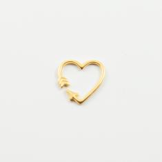 Μεταλλικό Περίγραμμα Καρδιά Βέλος Χρυσό