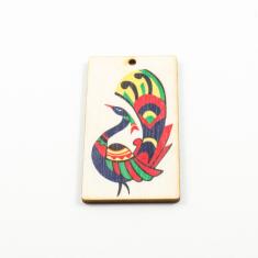 Ξύλινη Πλακέτα Παγώνι Πολύχρωμο