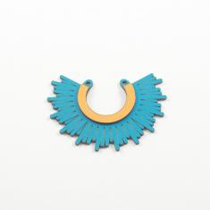 Ξύλινο Μοτίφ Ημικύκλιο Πετρόλ