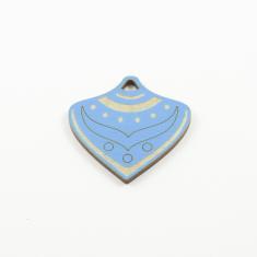 Ξύλινο Κρεμαστό Μοτίφ Γαλάζιο