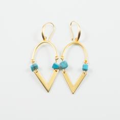 Earring Gold Turquoise Beads
