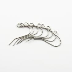 Ατσάλινοι Γάντζοι Ασημί 2.2x2cm