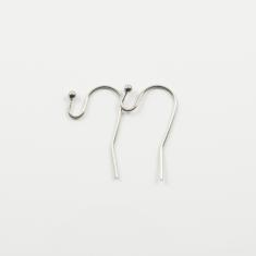 Ατσάλινοι Γάντζοι Ασημί 2.2x1.6cm