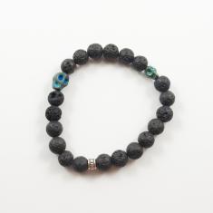 Bracelet Black Lava Skulls