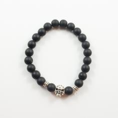 Bracelet Glass Beads Skull