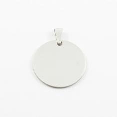 Ατάλινο Στρογγυλό Μοτίφ Ασημί 3.7x2.9cm