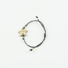 Bracelet Black Star "Mum" Gold