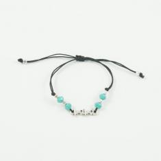 Bracelet "μαμά" Silver Beads Turquoise