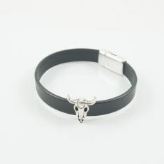 Bracelet Leather Black Bull