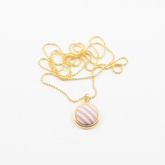Necklace Chain Motif Striped Pink