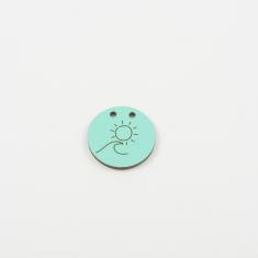 Wooden Motif Sun Turquoise