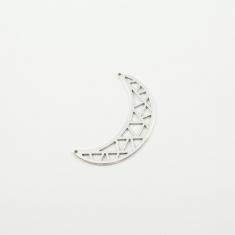 Pendant Perforated Crescent Silver