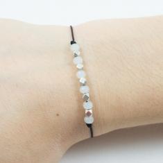 Bracelet Black-Beads White